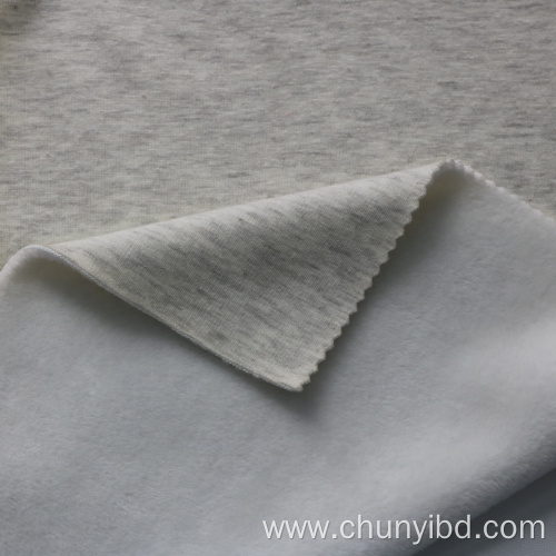Light Melange Poly76% CTN24% High Quality Soft Handfeeling Velvet Fleece Fabric For Coat Jacket Shoes